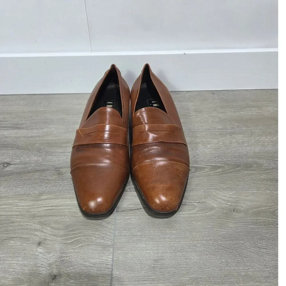 Amalfi Vintage Brown Leather Woman's Loafers Size 10.5